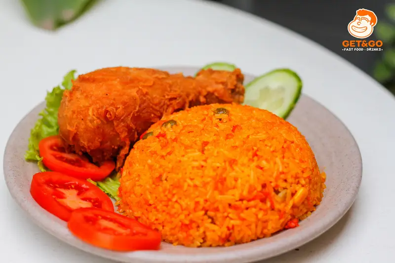 Hình ảnh cơm đùi gà sốt