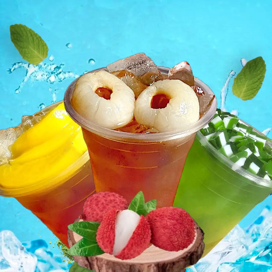 Hình ảnh Trà Đào + Trà Vải + Trà Tắc Matcha