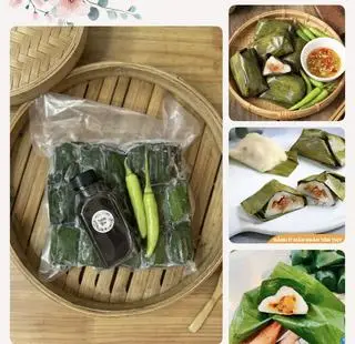 Hình ảnh Bánh ít tôm thịt gói lá -  30 cái sống ( tặng mắm ớt) 