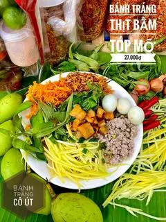 Hình ảnh Bánh tráng thịt bằm tóp mỡ