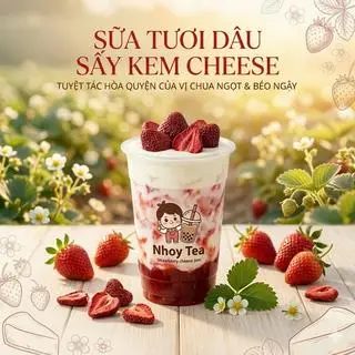 Hình ảnh Sữa Tươi Dâu Sấy Kem Cheese (Mới)