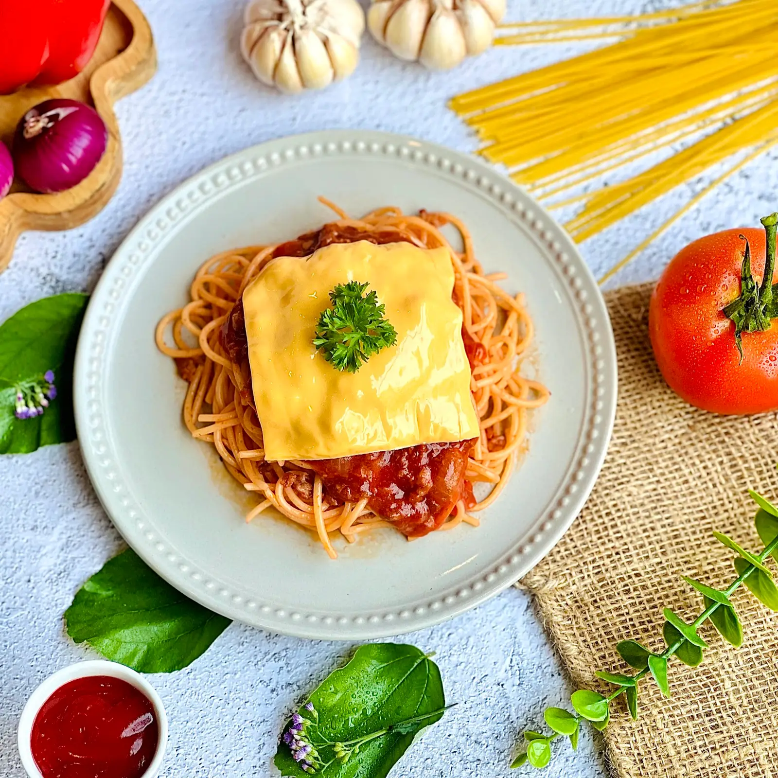 Hình ảnh Mì Ý Sốt Bò Hầm Phô Mai