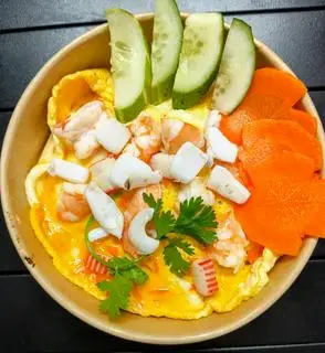 Hình ảnh Combo cơm hải sản phủ - canh rong biển