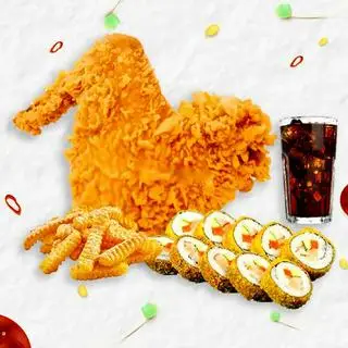 Hình ảnh Combo 01 cánh - khoai - gimbap chiên - 01 coca
