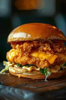 Hình ảnh Combo burger gà chiên xù phô mai - Coca