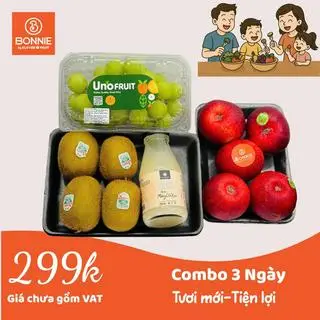 Hình ảnh Combo 3 ngày (Nho sữa NĐT, Kiwi Xanh, Nước ép mãng cầu Lefruit & Táo Juliet)
