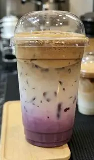 Hình ảnh khoai môn latte cà phê