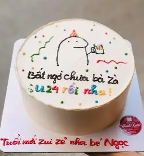 Hình ảnh bánh sinh nhật vẽ hình cute (bánh dành cho 3,4 người ăn )