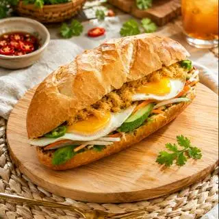 Hình ảnh Bánh Mì Ốp La chà bông ( 2 TRỨNG ) - béo thơm, đầy đặn