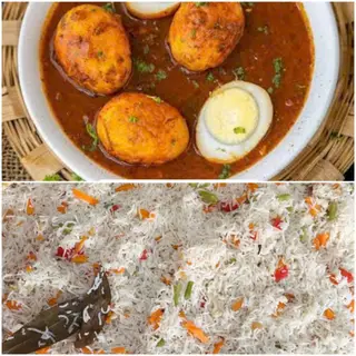 Hình ảnh Combo cà ri trứng  - cơm trộn Ấn/ Egg curry - mixed Indian rice
