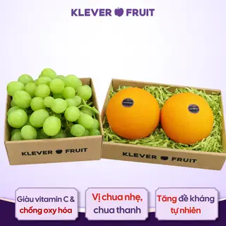 Hình ảnh Combo 500gr Nho Xanh Không Hạt Mỹ và 2 quả Cam Navel Mỹ - Klever Fruit
