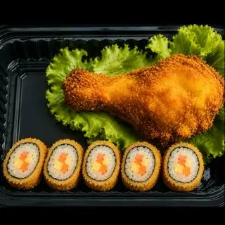Hình ảnh Combo đùi gà+ kimbap chiên
