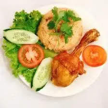 Hình ảnh Cơm đùi gà xối mỡ sốt mắm tỏi