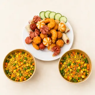 Hình ảnh Mẹt viên chiên 56k + 2 mì rau củ