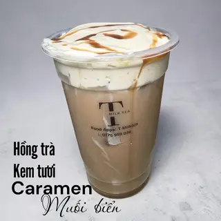 Hình ảnh Hồng Trà sữa kem tươi caramen muối biển