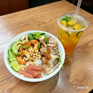 Hình ảnh 1bun mắm nêm đặc biệt +1ly trà tắt 