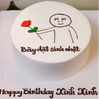 Hình ảnh Bánh vẽ tặng bông bày đặt sinh nhật