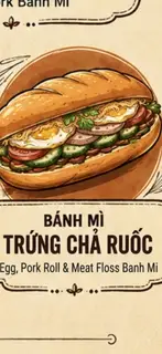 Hình ảnh bánh mì trứng chả ruốc