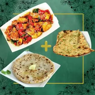 Hình ảnh 1 peri peri chicken - 1 butter garlic naan - 1 alloo paratha