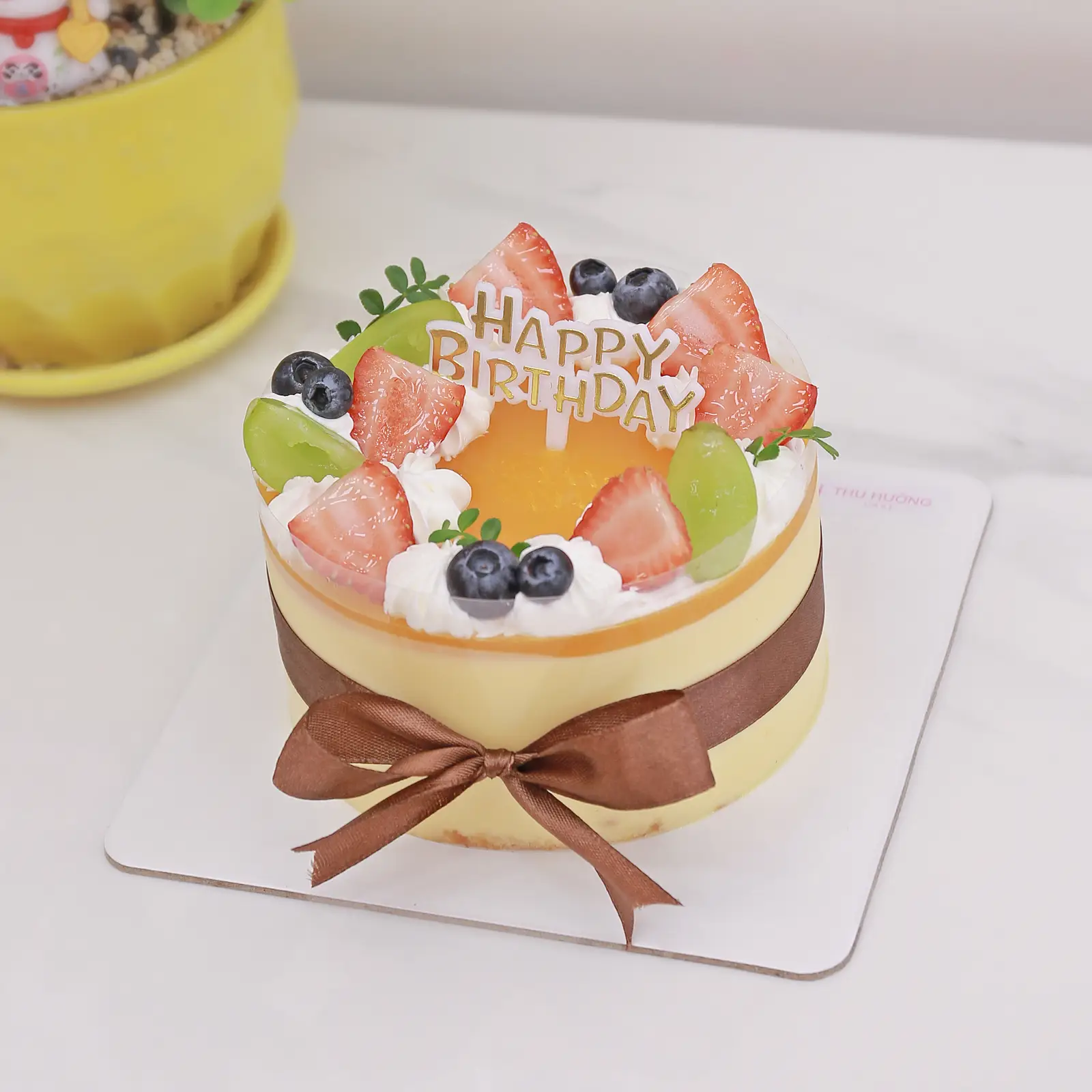 Hình ảnh Bánh Mousse Chanh Dây Decor Trái Cây Nhiệt Đới Sz12