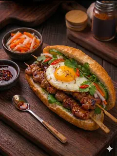 Hình ảnh Bánh Mì 2 Thịt Nướng La