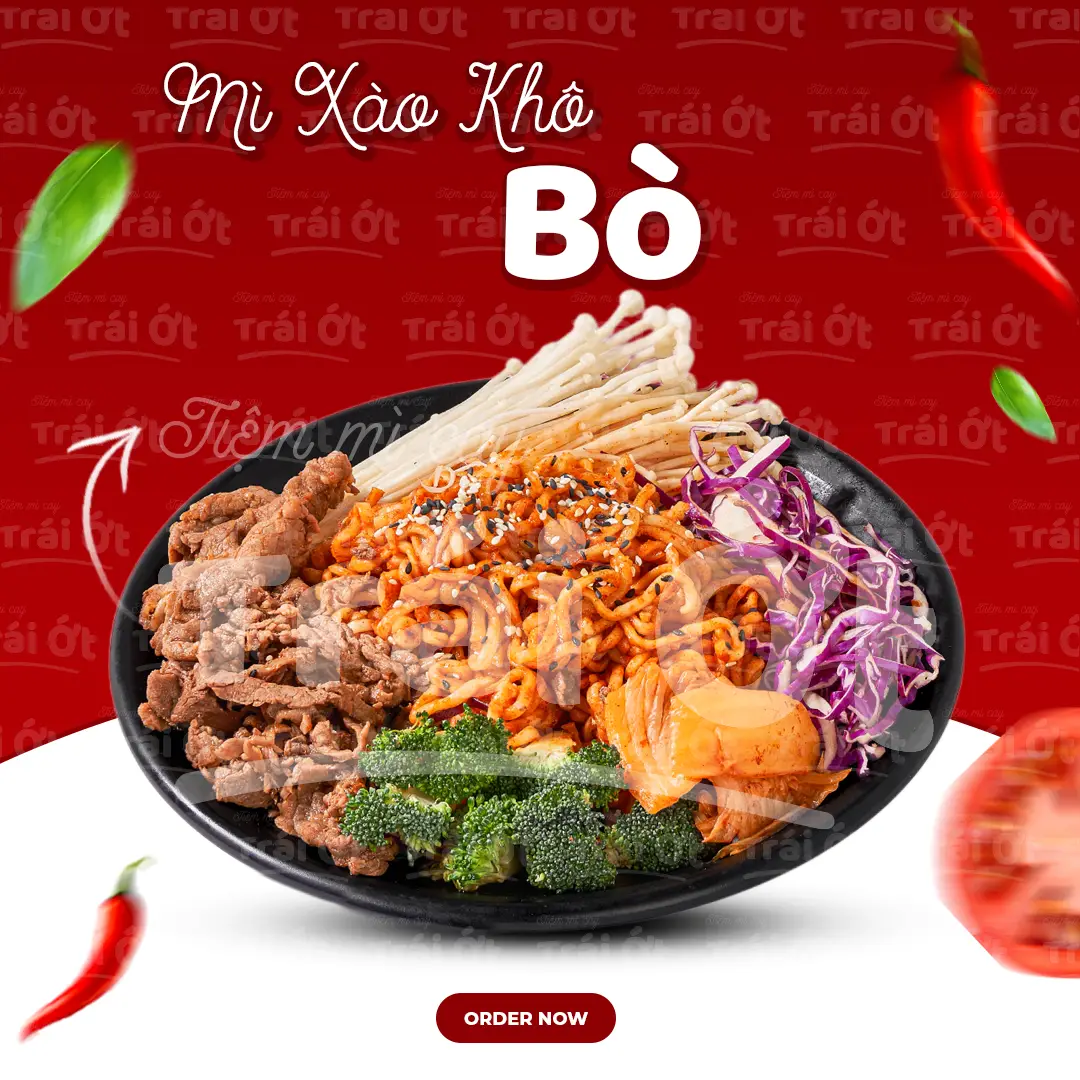 Hình ảnh Mì Xào Khô Kim Chi Bò