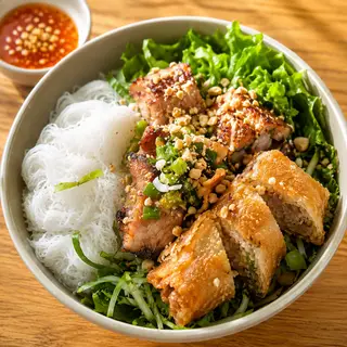 Hình ảnh Bún thịt nướng - chả giò