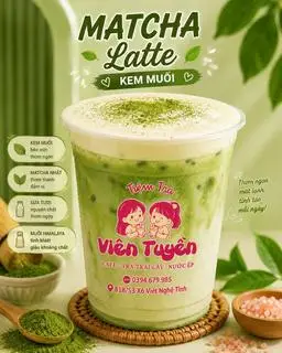 Hình ảnh Matcha latte kem muối