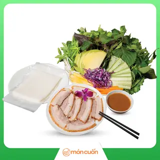 Hình ảnh Bánh Tráng Cuốn Thịt Heo Quay
