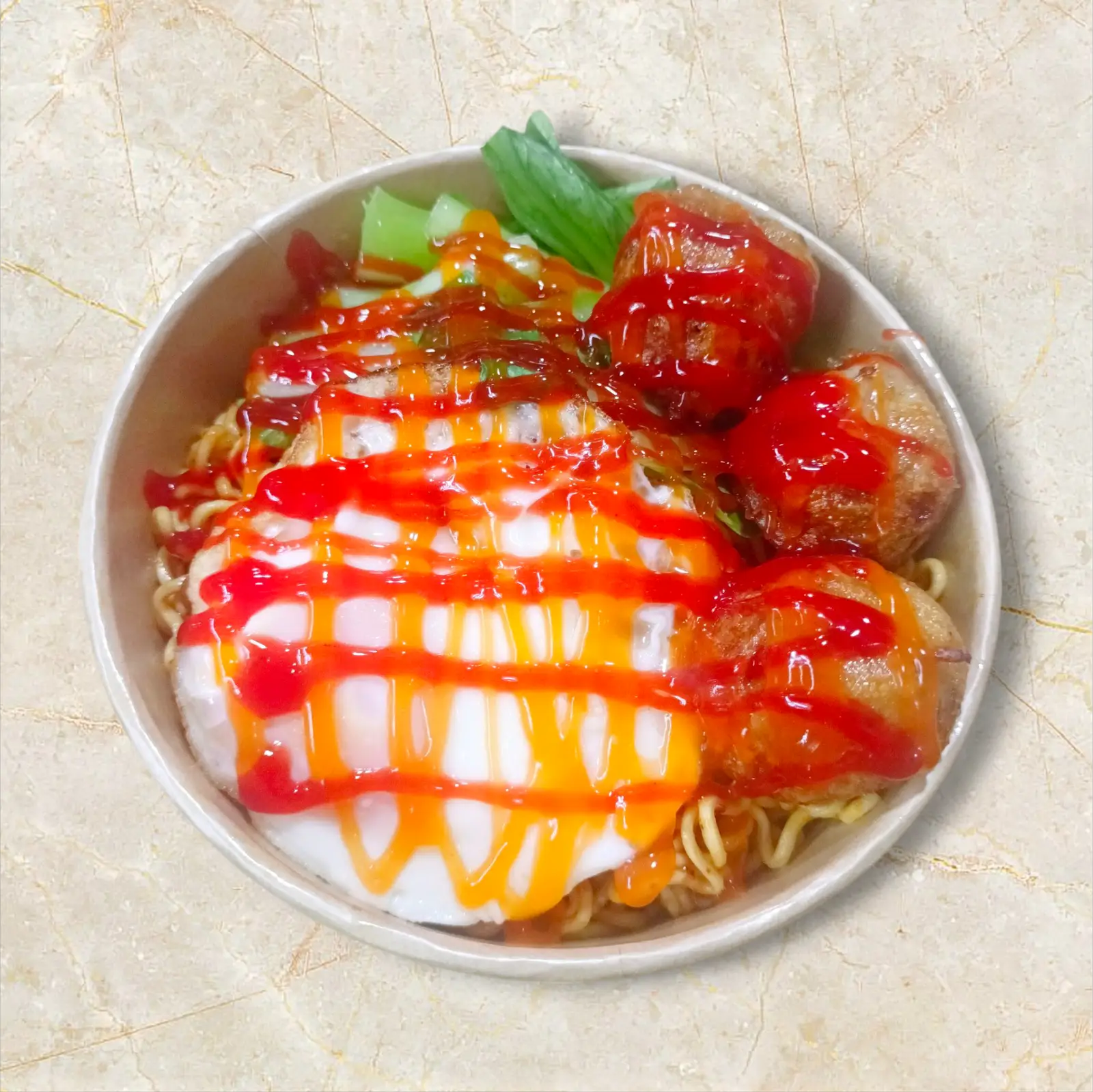 Hình ảnh Mi Trộn Trứng, Chả Cá Trứng Cút 