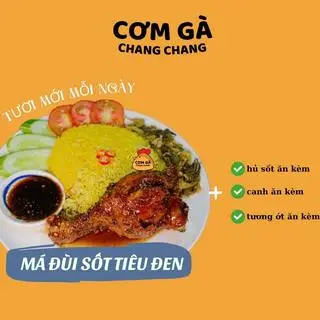 Hình ảnh Cơm gà xối mỡ xốt tiêu đen (size nhỏ) + canh