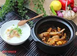 Hình ảnh cháo hương tỏi + ếch kho sa tế ( 1con