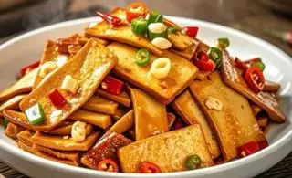 Hình ảnh Đậu hũ xông khói xào cay / 辣炒豆腐 / Spicy Stir-fried Tofu