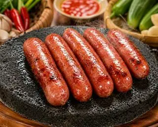 Hình ảnh Lạp xưởng tươi chiên giòn