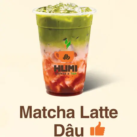Hình ảnh Matcha latte dâu