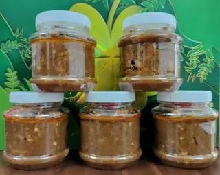 Hình ảnh Mắm ruốc Huế tôm khô thịt ba chỉ - Hủ 250gr