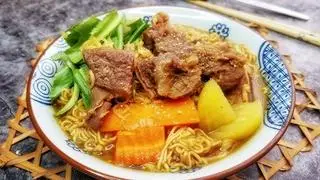 Hình ảnh mì tươi bò kho