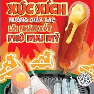 Hình ảnh xúc xích giấy bạc phomai 1c