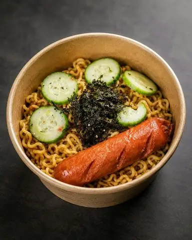 Hình ảnh Mì Trộn Indomie Xúc Xích Rong Biển