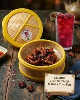 Hình ảnh Combo Chân Gà Tầu Xì + Trà Lý Chua Đen
