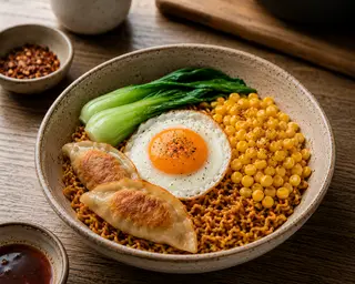 Hình ảnh Mỳ trộn indomie mandu trứng