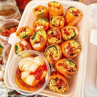 Hình ảnh Bánh tráng cuộn hành phi