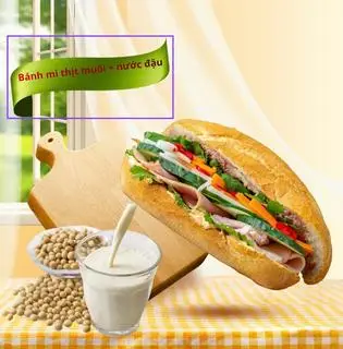 Hình ảnh COMBO Bánh mì thịt muối + sữa đậu