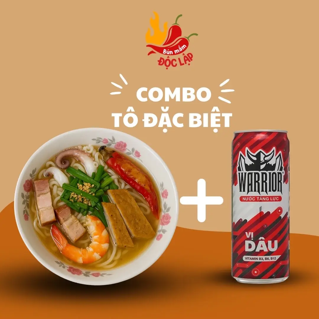 Hình ảnh Combo tô đặc biệt (có hộp) + 1 Warrior (kèm ly đá)