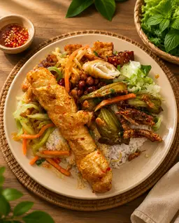 Hình ảnh Cơm thập cẩm + mì căng 