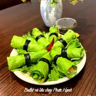 Hình ảnh Cải cuốn giò và rong biển chấm xì dầu mù tạt chay