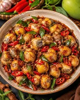 Hình ảnh Trứng Cút Lộn Rang Mắm Me 