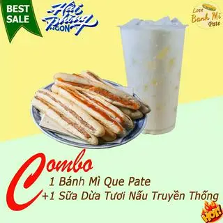 Hình ảnh Combo 1 Bánh Mì Que Pate + 1 Sữa Dừa Tươi 