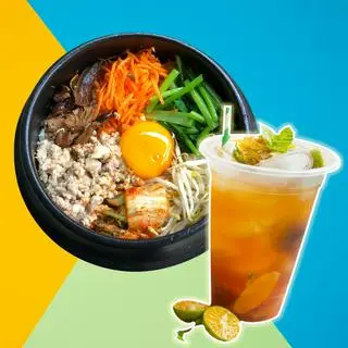 Hình ảnh Combo: Cơm trộn + Trà quất mật ong