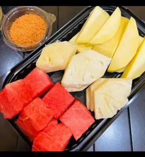 Hình ảnh thơm+dưa hấu + xoài+ muối tôm 